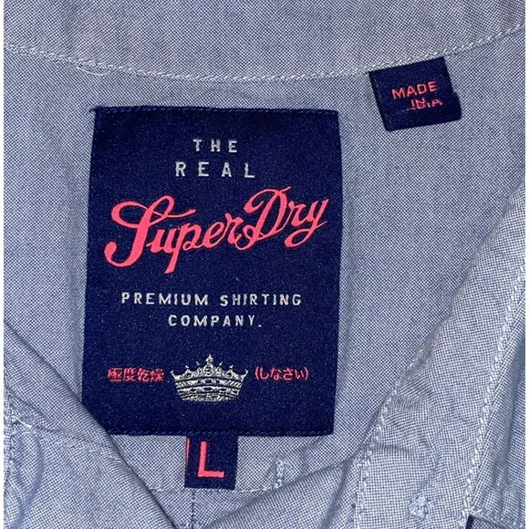 Superdry Womens Long Sleeve Shirt L Madison Blue Embroidered Denim Button - Picture 3 of 11